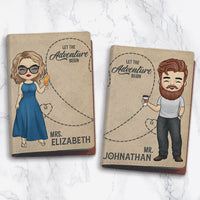 Thumbnail for Let The Adventure Begin - Personalized Passport Cover, Passport Holder - Gift For Couples, Gift For Travel Lovers