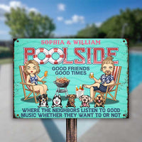 Thumbnail for Good Friends Good Times - Personalized Metal Sign - Gift For Couples, Husband Wife