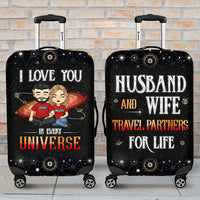 Thumbnail for Love You In Every Universe - Personalized Luggage Cover - Gift For Couples, Husband Wife