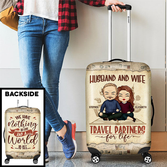 Have A World To See - Personalized Luggage Cover - Gift For Couples, Husband Wife