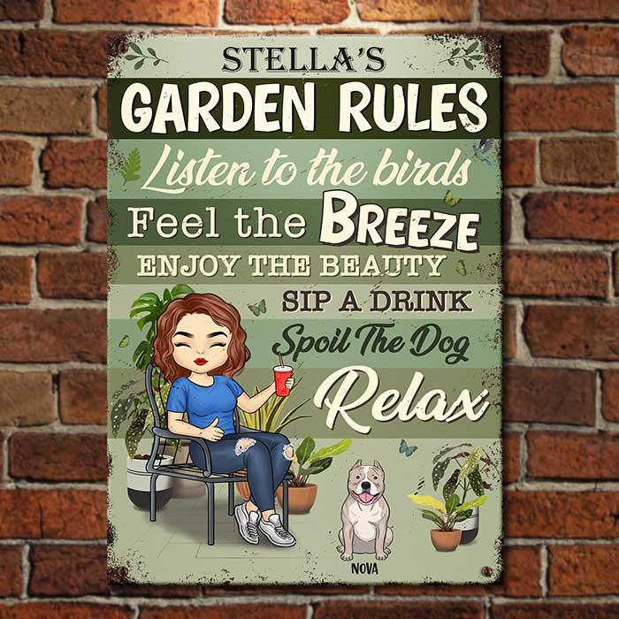 My Garden Rules - Personalized Metal Sign - Gift For Gardening Lovers