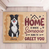 Thumbnail for Someone Runs To Greet You - Personalized Decorative Mat - Gift For Pet Lovers