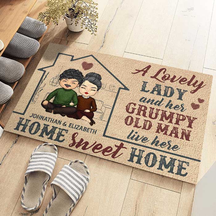 Sweet Home - Personalized Decorative Mat - Gift For Couples, Husband Wife