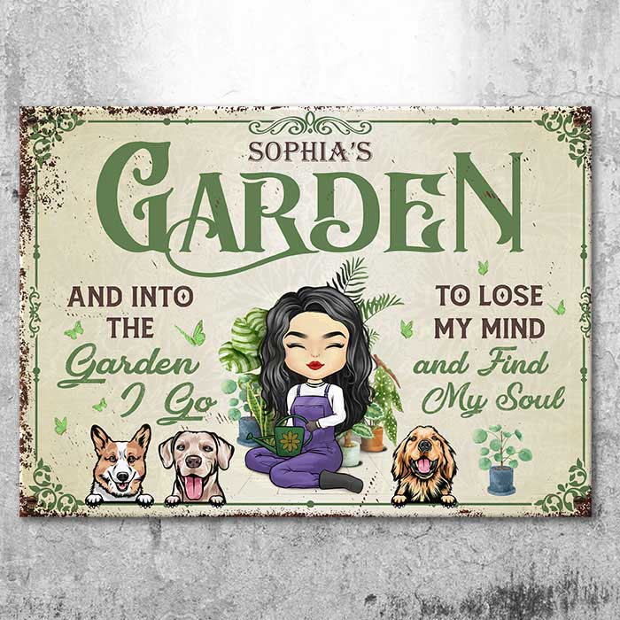 Into The Garden - Personalized Metal Sign - Gift For Gardening Lovers