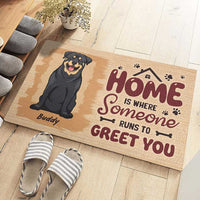 Thumbnail for Someone Runs To Greet You - Personalized Decorative Mat - Gift For Pet Lovers