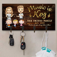 Thumbnail for Music Is Key - Personalized Key Hanger, Key Holder - Gift For Couples, Husband Wife