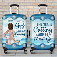 Thumbnail for The Sea Is Calling And I Must Go - Gift For Bestie, Personalized Luggage Cover