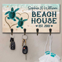 Thumbnail for Turtles On The Beach - Personalized Key Hanger, Key Holder - Gift For Couples, Husband Wife