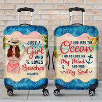 Thumbnail for Just A Girl Who Loves Beaches - Gift For Bestie, Personalized Luggage Cover