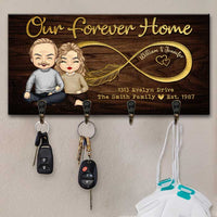 Thumbnail for Our Life Our Forever Home - Personalized Key Hanger, Key Holder - Gift For Couples, Husband Wife