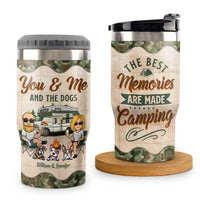 Thumbnail for Camping Couple & Cool Dogs - Personalized Can Cooler - Gift For Couples, Gift For Camping Lovers