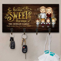 Thumbnail for Home Sweet Home, Home Is Where You Hang Your Heart - Personalized Key Hanger, Key Holder - Gift For Couples, Husband Wife