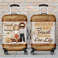 Thumbnail for Travel Partners For Life - Personalized Luggage Cover - Gift For Couples, Husband Wife