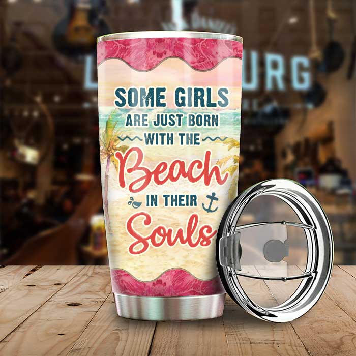 Beach In Souls - Personalized Tumbler - Gift For Bestie