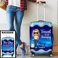 Thumbnail for Travel Is My Therapy, The Sky Is Calling And I Must Go - Gift For Bestie - Personalized Luggage Cover