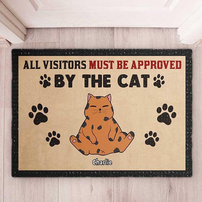 Visitors Approved Cats - Personalized Decorative Mat - Gift For Pet Lovers