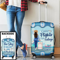 Thumbnail for Catch Flights Not Feelings, The Sky Is Calling And I Must Go - Gift For Bestie, Personalized Luggage Cover