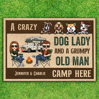 Thumbnail for Front Door Mat - A Crazy Dog Lady Camp Here - Personalised Gifts NZ