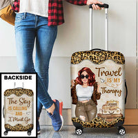 Thumbnail for Travel Is My Therapy - Gift For Bestie, Personalized Luggage Cover