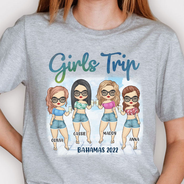 Girls Trip, Summer Vacation - Gift For Bestie, Personalized Unisex T-shirt