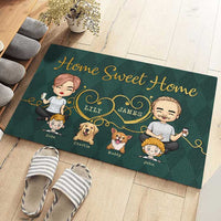 Thumbnail for Home Sweet Home With Our Kids - Personalized Decorative Mat - Gift For Couples, Gift For Pet Lovers