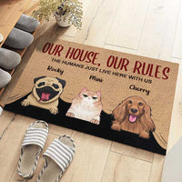 Thumbnail for Our House, Our Rules - Personalized Decorative Mat - Gift For Pet Lovers