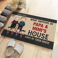 Thumbnail for What Happens At Grandpa & Grandma's House - Gift For Couples, Husband Wife - Personalized Decorative Mat