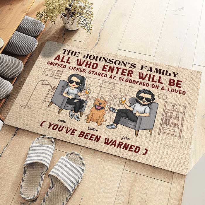 You've Been Warned - Personalized Decorative Mat - Gift For Pet Lovers