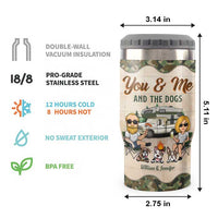 Thumbnail for Camping Couple & Cool Dogs - Personalized Can Cooler - Gift For Couples, Gift For Camping Lovers