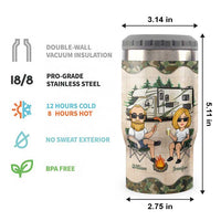 Thumbnail for Camping & Making Memories - Personalized Can Cooler - Gift For Couples, Gift For Camping Lovers