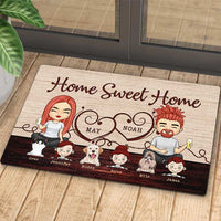 Thumbnail for Home Sweet Home With Our Kids - Personalized Decorative Mat - Gift For Couples, Gift For Pet Lovers