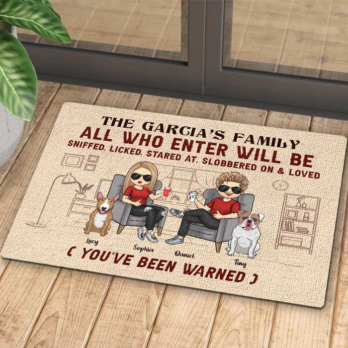 You've Been Warned - Personalized Decorative Mat - Gift For Pet Lovers