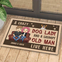 Thumbnail for Customized Door Mats - Crazy Dog Lady & Her Man - Personalised Gifts NZ