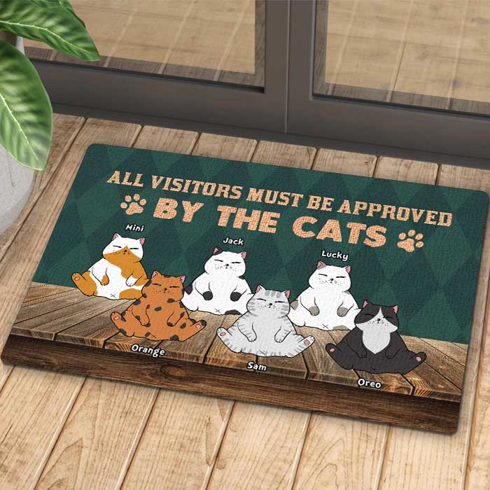 Visitors Approved Cats - Personalized Decorative Mat - Gift For Pet Lovers