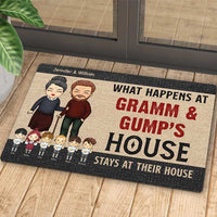 Thumbnail for What Happens At Grandpa & Grandma's House - Gift For Couples, Husband Wife - Personalized Decorative Mat