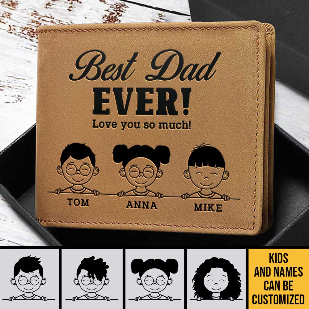 We Love You So Much - Personalized Bifold Wallet - Gift For Dad