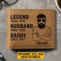 Thumbnail for Legend, Husband, Daddy - Personalized Bifold Wallet - Gift For Dad, Grandpa