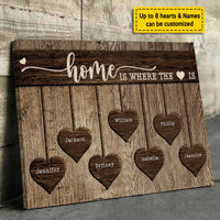 Thumbnail for Home Is Where The Heart Is - Personalized Horizontal Canvas - Gift For Couples, Husband Wife