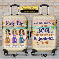 Thumbnail for Friends Sun Sand And Sea - Gift For Bestie, Personalized Luggage Cover