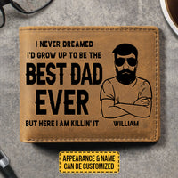 Thumbnail for Best Dad Ever - Personalized Bifold Wallet - Gift For Dad