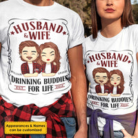 Thumbnail for Husband Wife Drinking Buddies For Life - Gift For Couples, Husband Wife - Personalized Unisex T-shirt, Hoodie