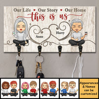 Thumbnail for This Is Our Life, Our Story & Our Home - Personalized Key Hanger, Key Holder - Anniversary Gifts, Gift For Couples, Husband Wife