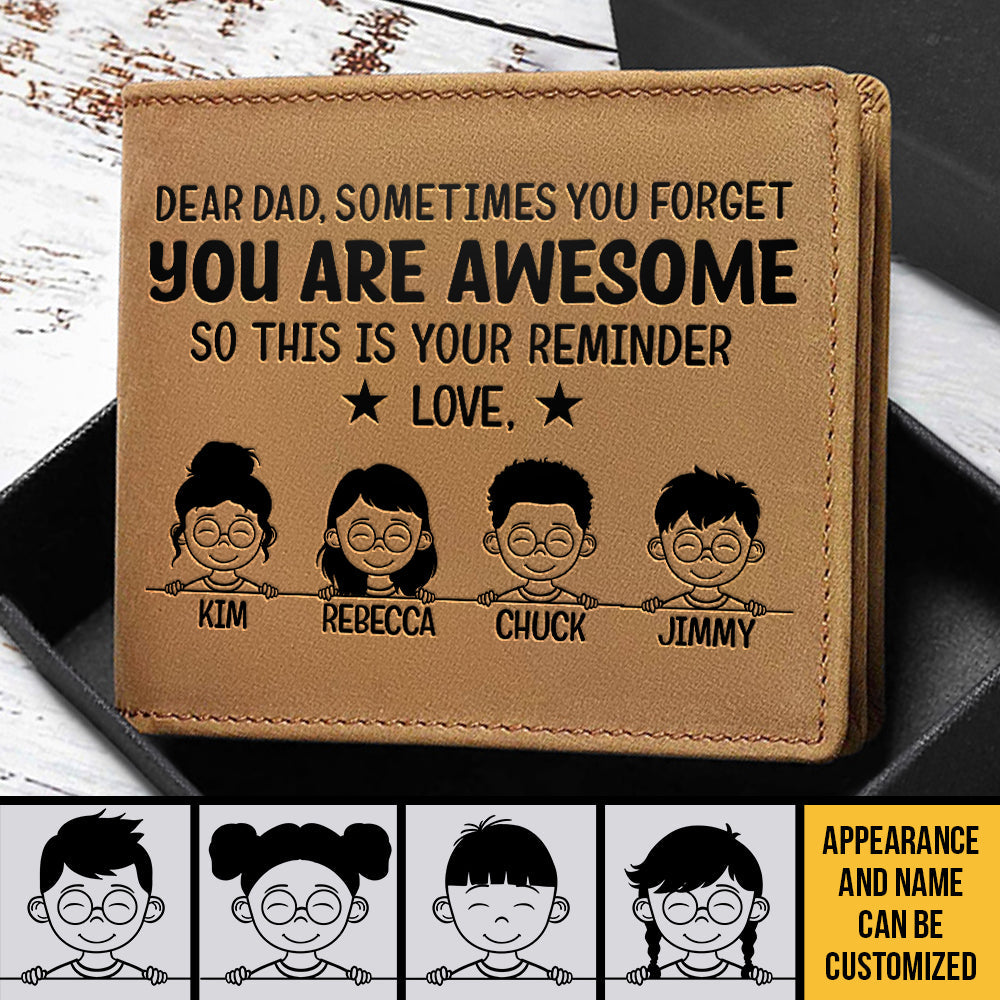 You Are Awesome Dad - Personalized Bifold Wallet - Gift For Dad