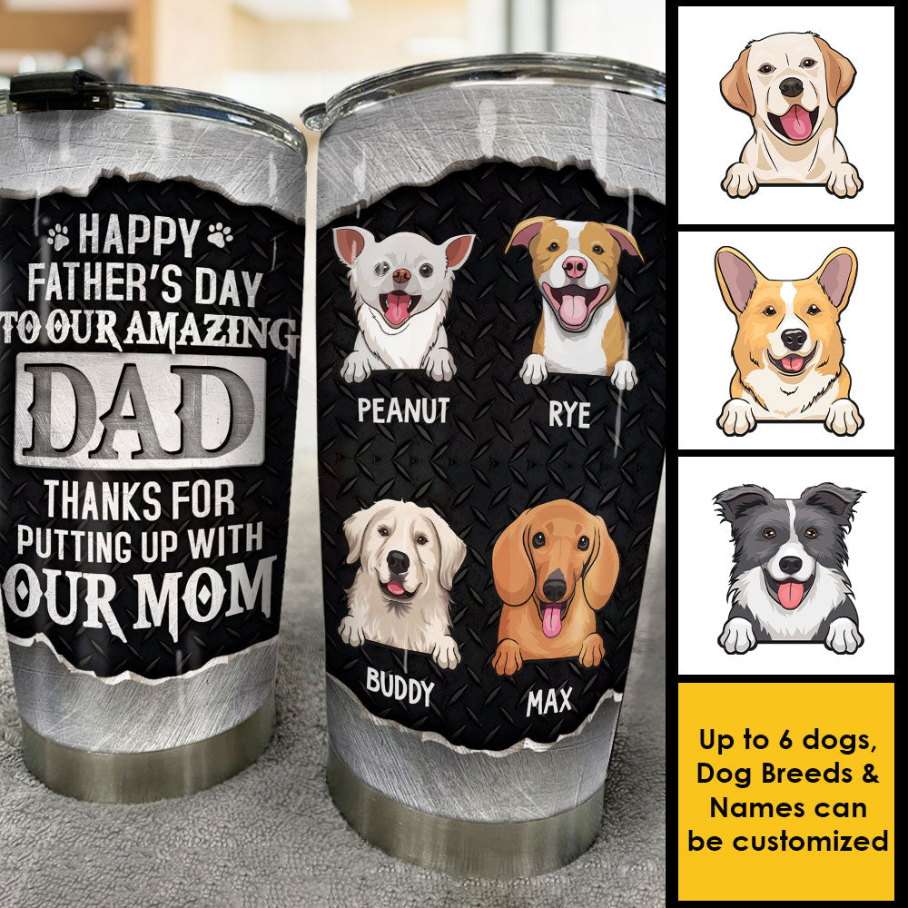 To Our Amazing Dog Dad - Personalized Tumbler - Gift For Father's Day