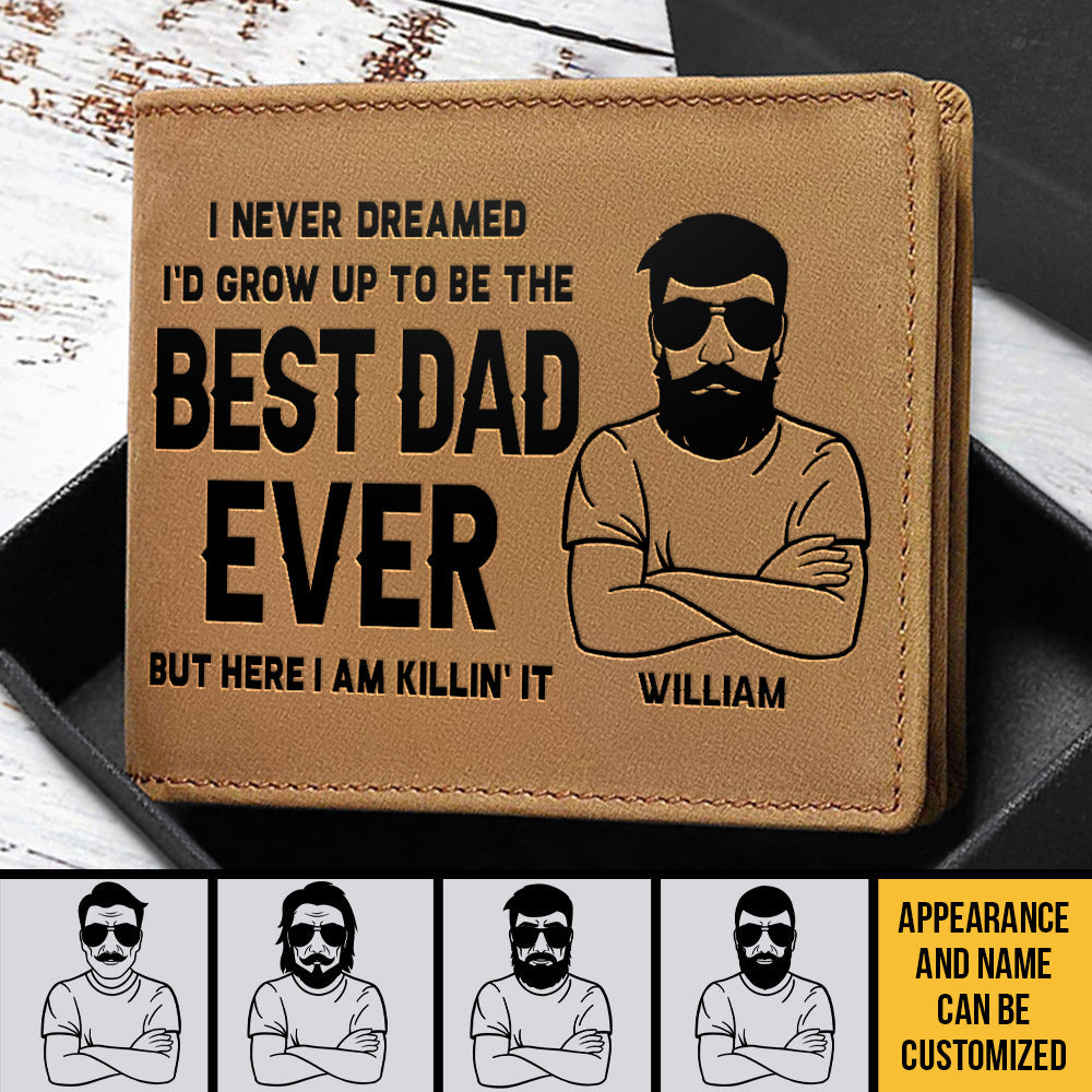 Best Dad Ever - Personalized Bifold Wallet - Gift For Dad