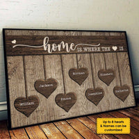 Thumbnail for Home Is Where The Heart Is - Personalized Horizontal Poster - Gift For Couples, Husband Wife