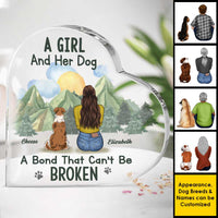 Thumbnail for Heart Shaped Acrylic Plaque - A Girl & Her Dog - Personalised Gifts NZ