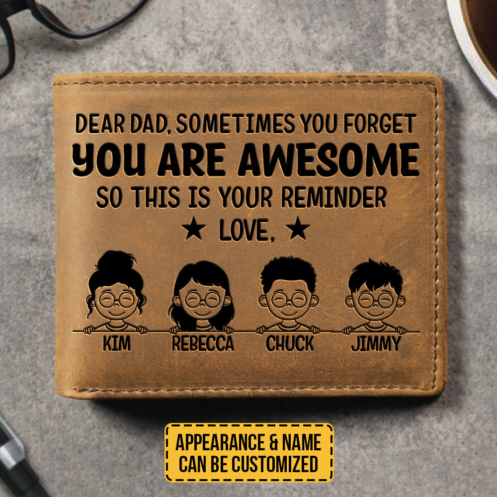 You Are Awesome Dad - Personalized Bifold Wallet - Gift For Dad