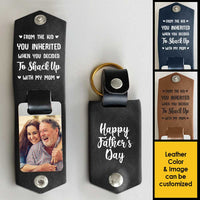 Thumbnail for You Shacked Up With My Mom - Personalized PU Leather Keychain - Upload Image, Gift For Father's Day