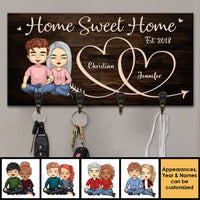 Thumbnail for There Is No Place More Delightful Than Home - Personalized Key Hanger, Key Holder - Anniversary Gifts, Gift For Couples, Husband Wife